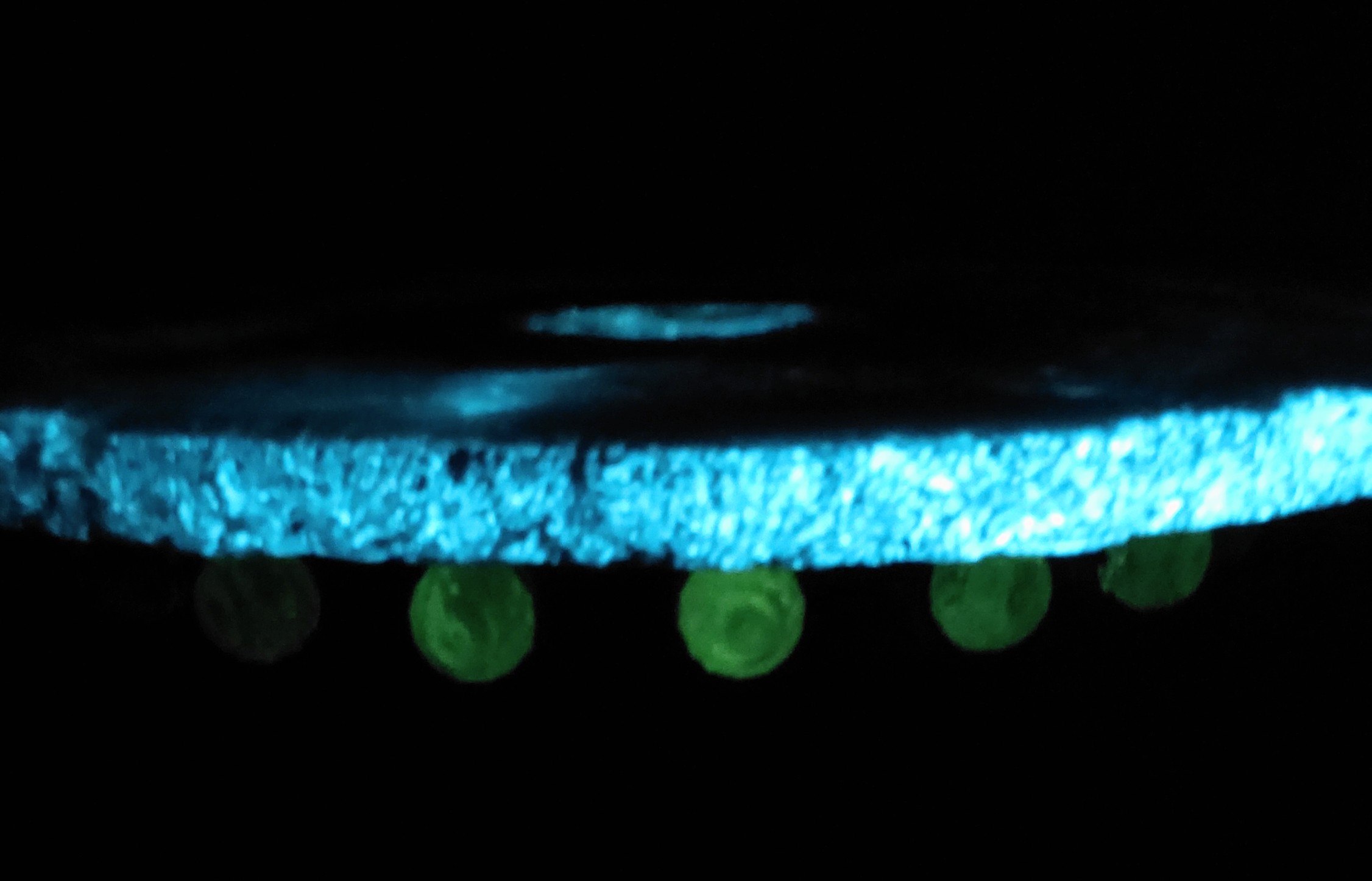 Meteor table glow resin edge detail thumbnail